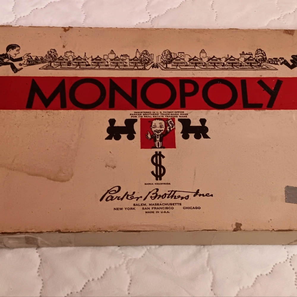 Vintage 1954 MONOPOLY Board Game BY PARKER BROTHERS **complete